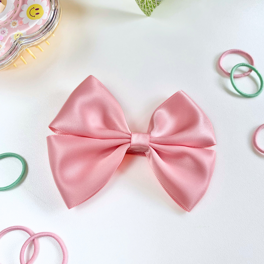 Peony Satin Medium Double Bow Hair Clip