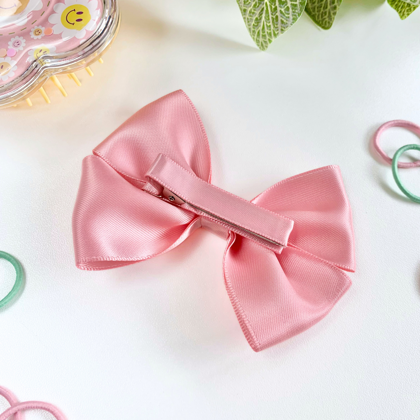 Peony Satin Medium Double Bow Hair Clip