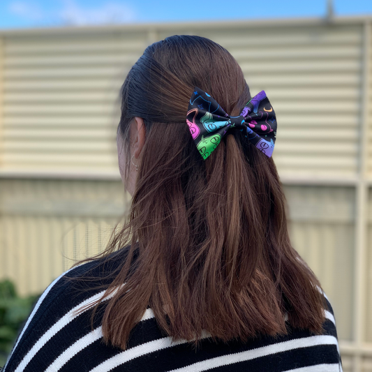 Spooky Cats Bow Hair Clip