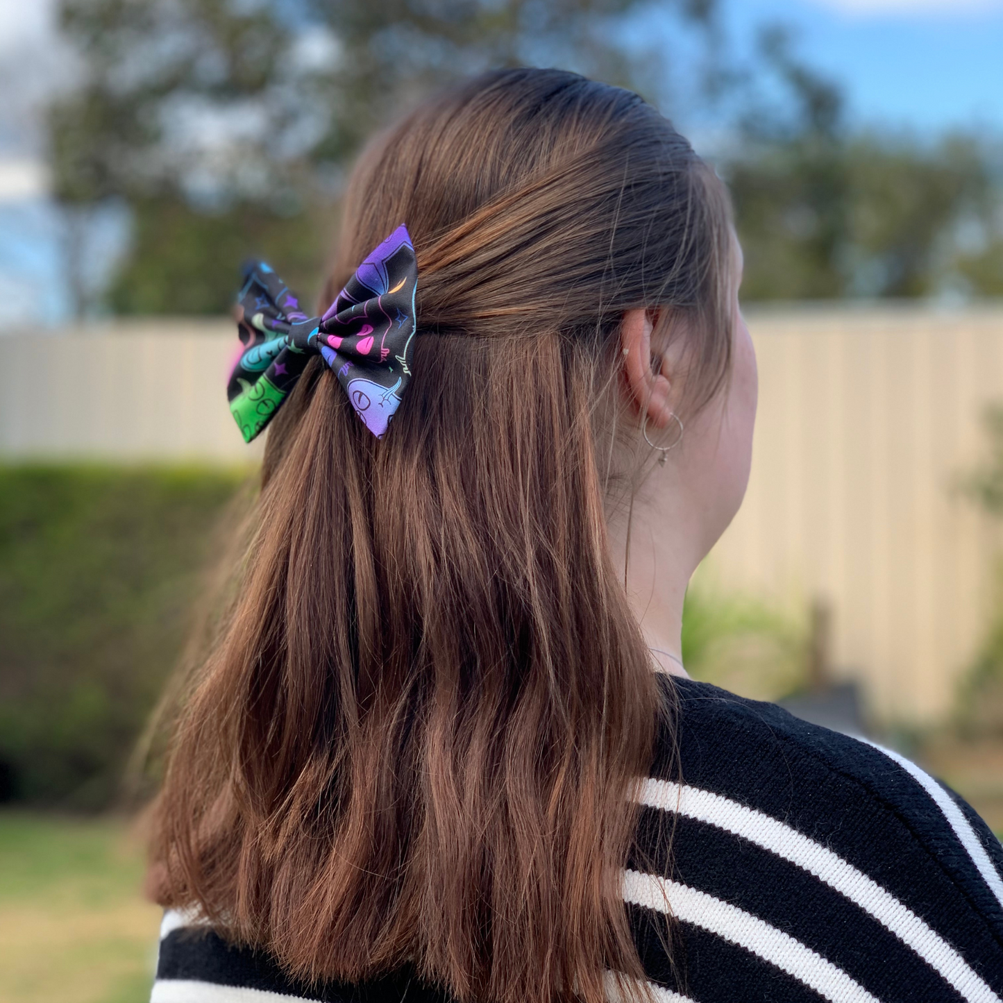 Spooky Cats Bow Hair Clip