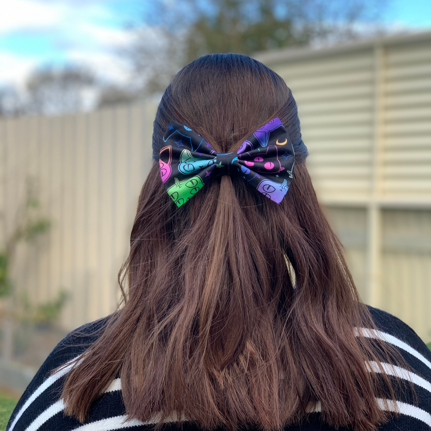 Spooky Cats Bow Hair Clip