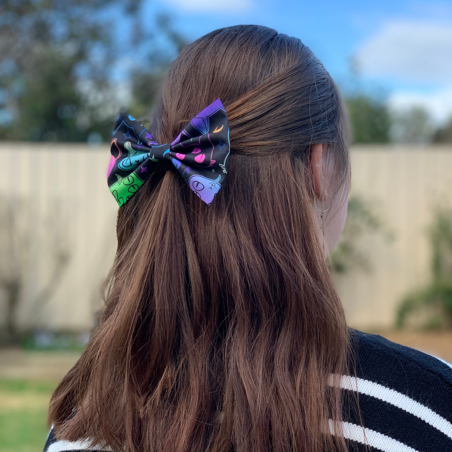 Spooky Cats Bow Hair Clip