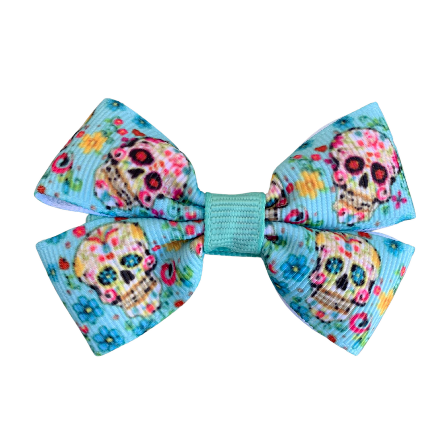 Sugar Skulls Print Double Bow Hair Clip