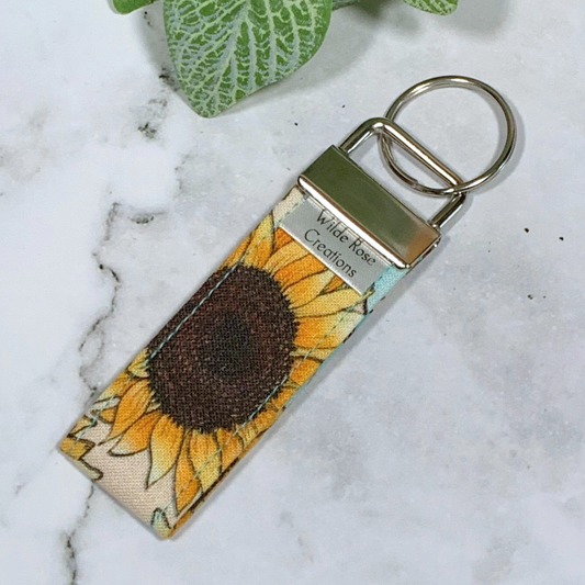 Sunflower Fabric Keyring