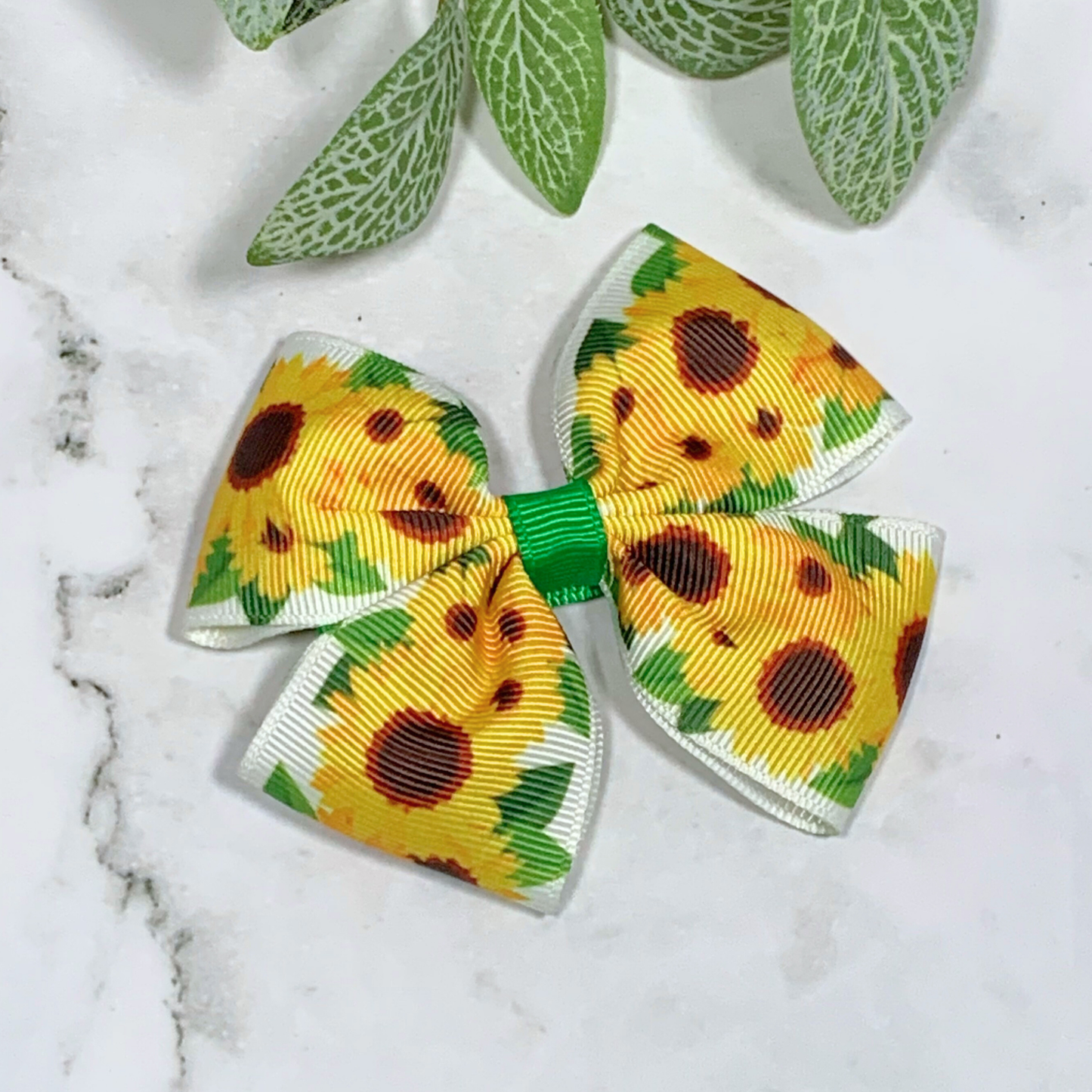 Sunflower Medium Bow Hair Clip