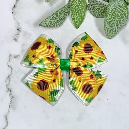 Sunflower Medium Bow Hair Clip