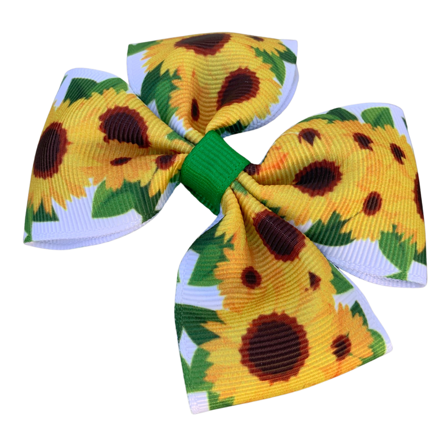 Sunflower Medium Double Bow Hair Clip