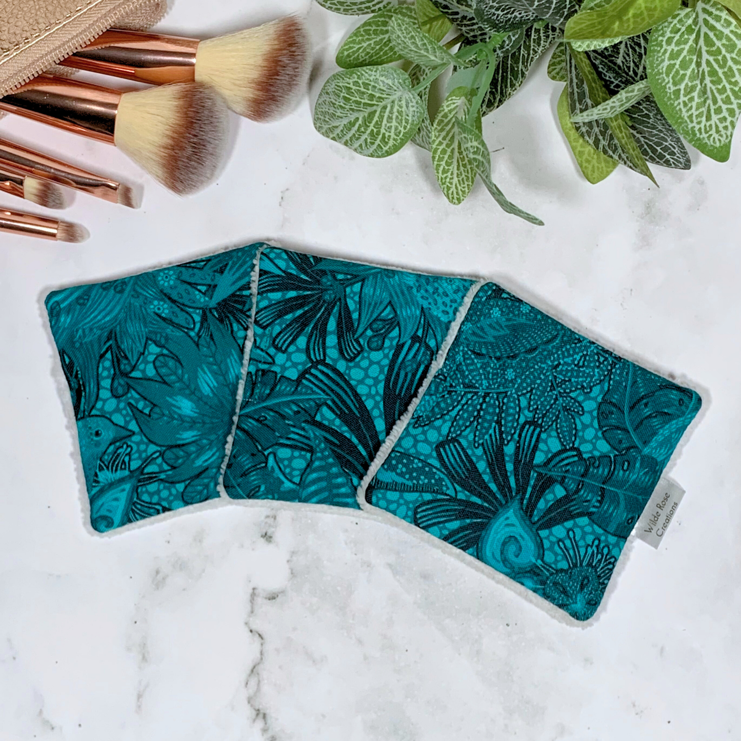 Teal Print Makeup Wipes 3pk