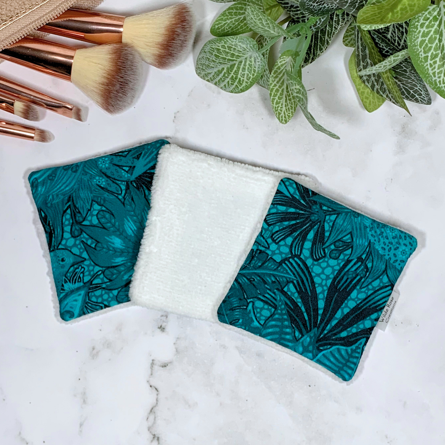 Teal Print Makeup Wipes 3pk