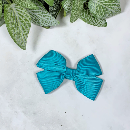 Teal Small Bow Hair Clip
