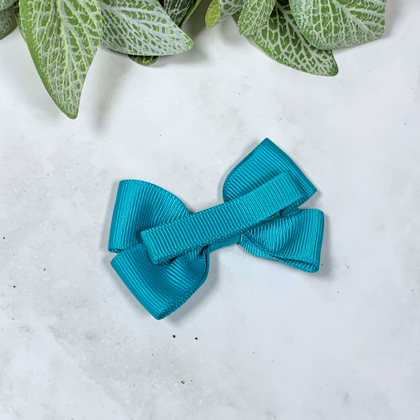 Teal Small Bow Hair Clip