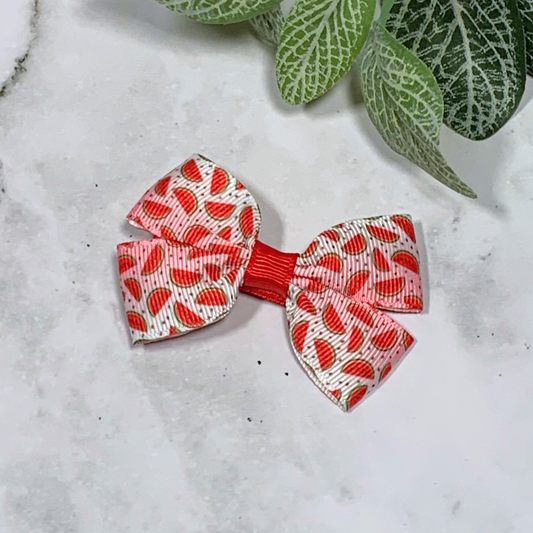 Watermelon Small Bow Hair Clip
