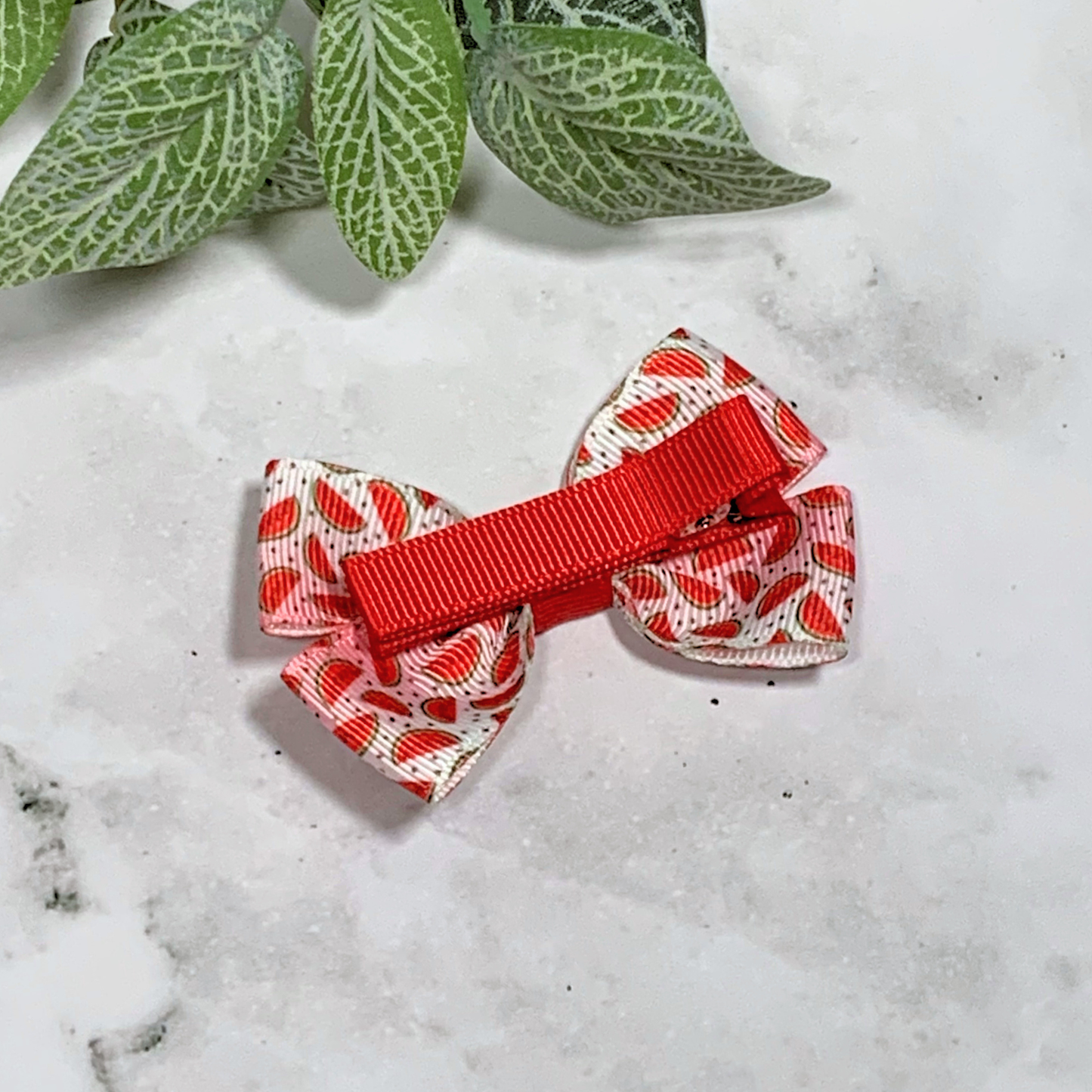 Watermelon Small Bow Hair Clip