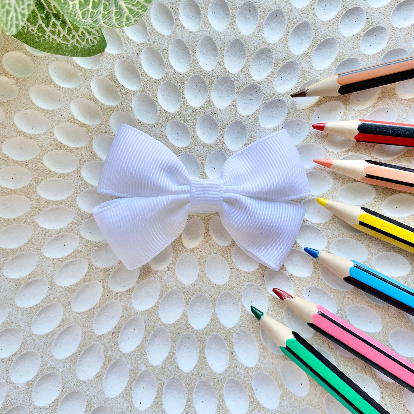 School Solid Colour Double Bow Hair Clips