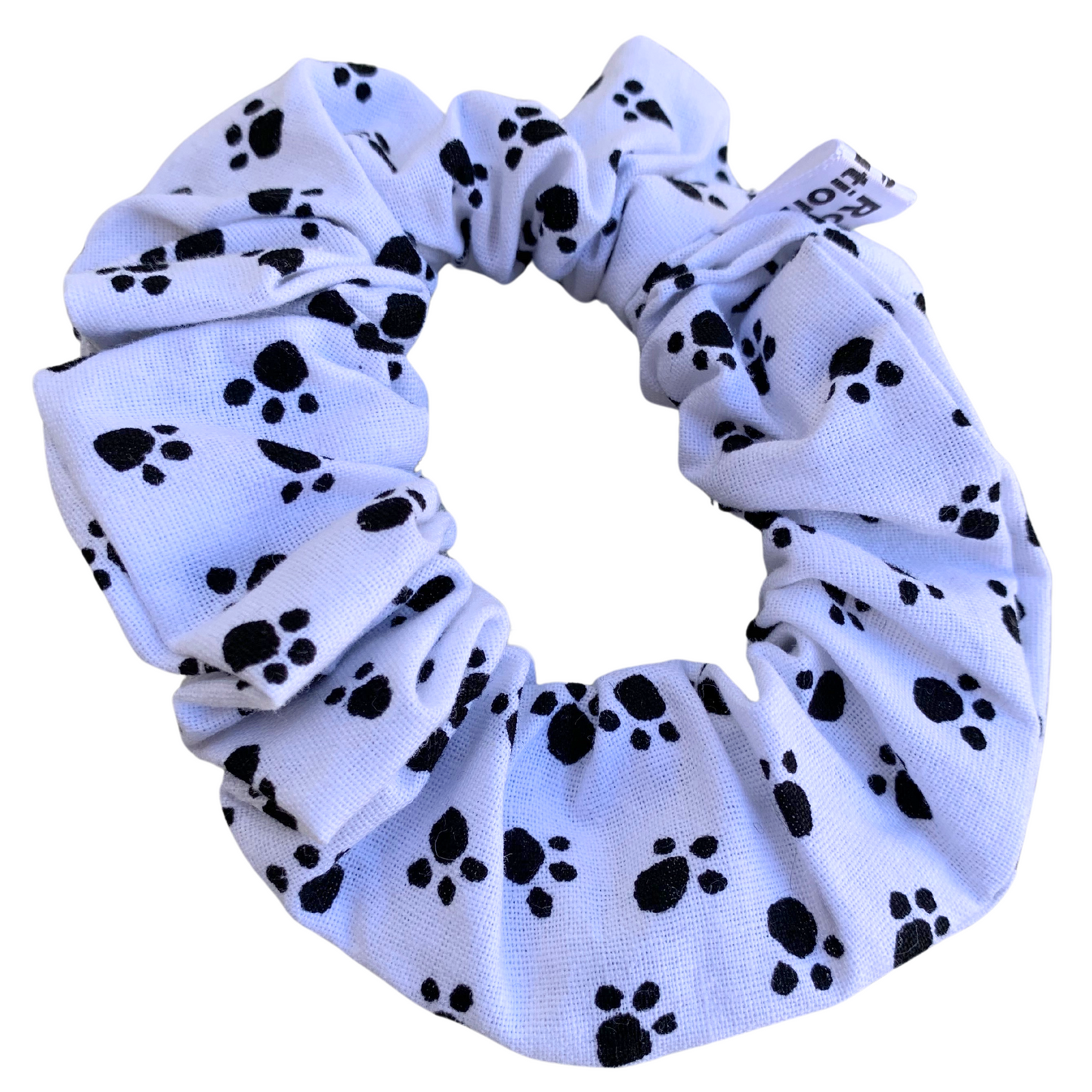 White Paw Print Scrunchie