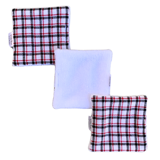 White Plaid Makeup Wipes - 3pk