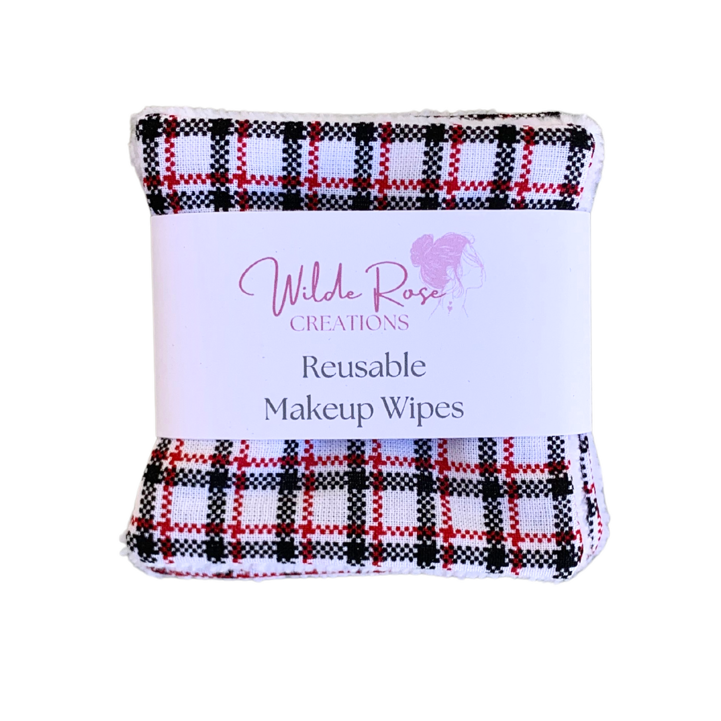 White Plaid Makeup Wipes - 3pk