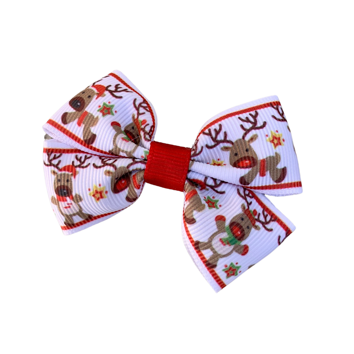 Reindeer Double Bow Hair Clip