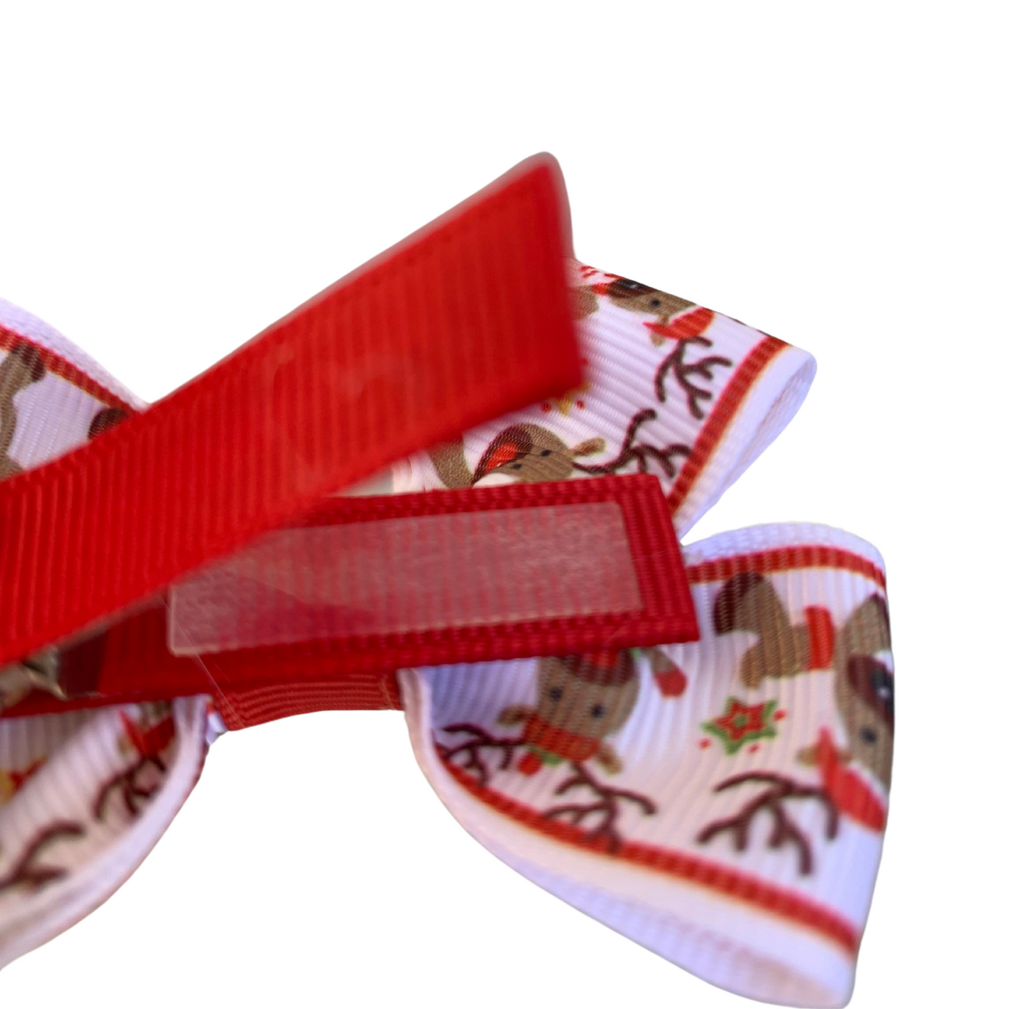 Reindeer Double Bow Hair Clip