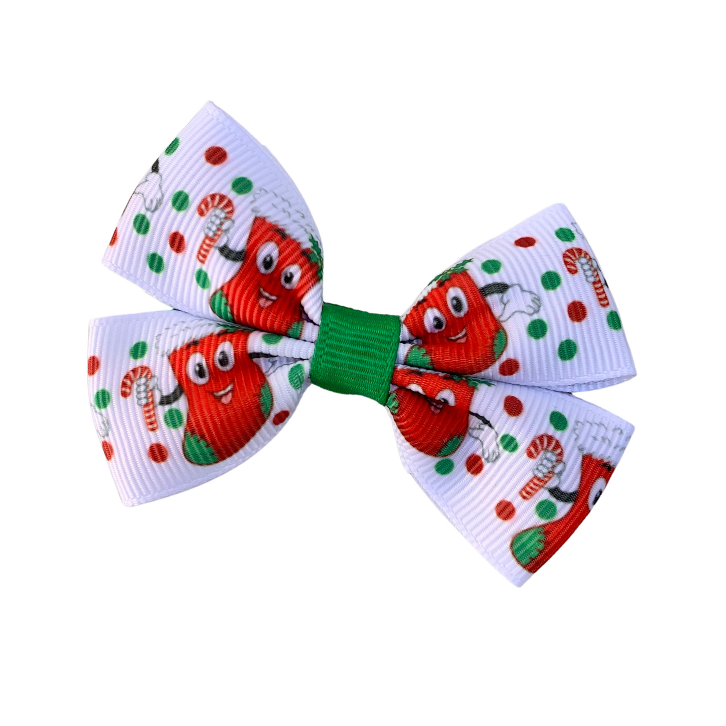 Christmas Stockings Print Double Bow Hair Clip