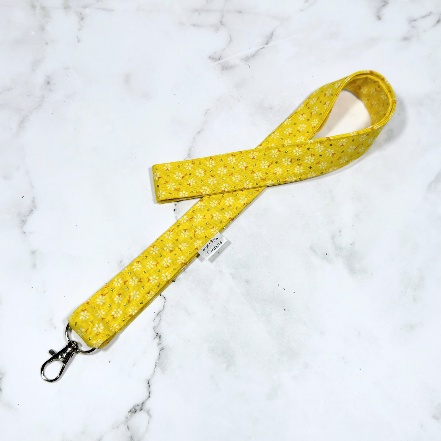Yellow Floral Lanyard