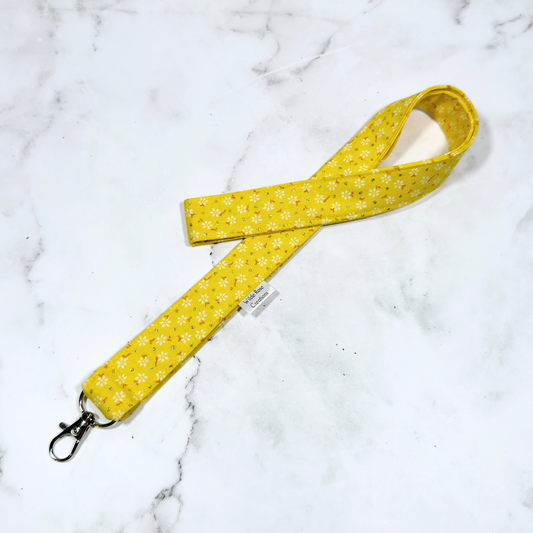 Yellow Floral Lanyard