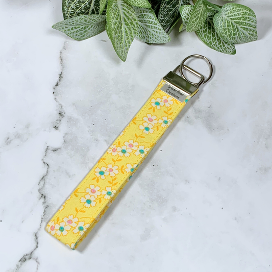Yellow Floral Wristlet