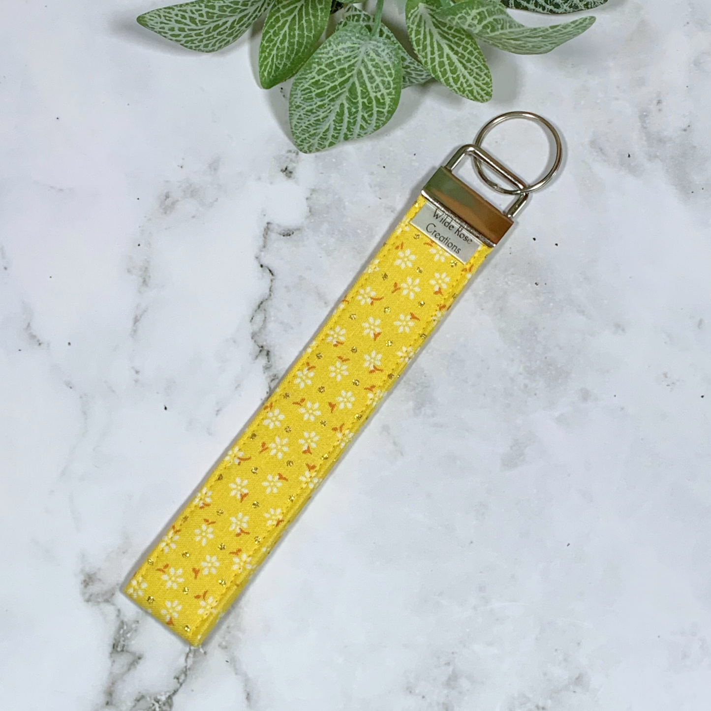 Yellow Floral Print Wristlet