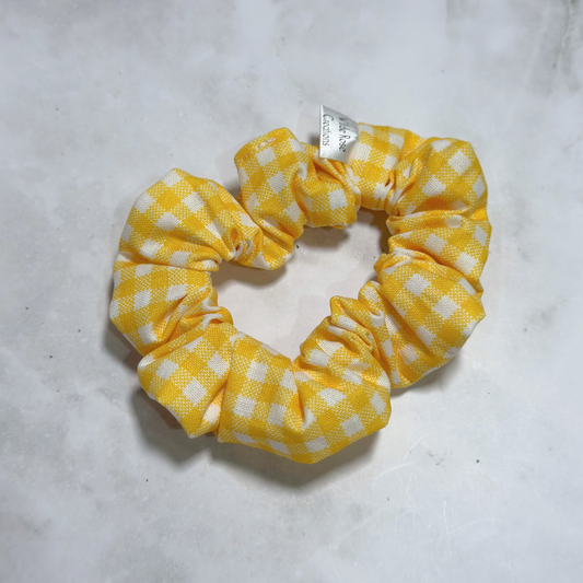 Yellow Gingham Petite Scrunchie