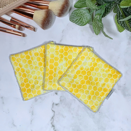 Yellow Honeycomb Makeup Wipes 3pk