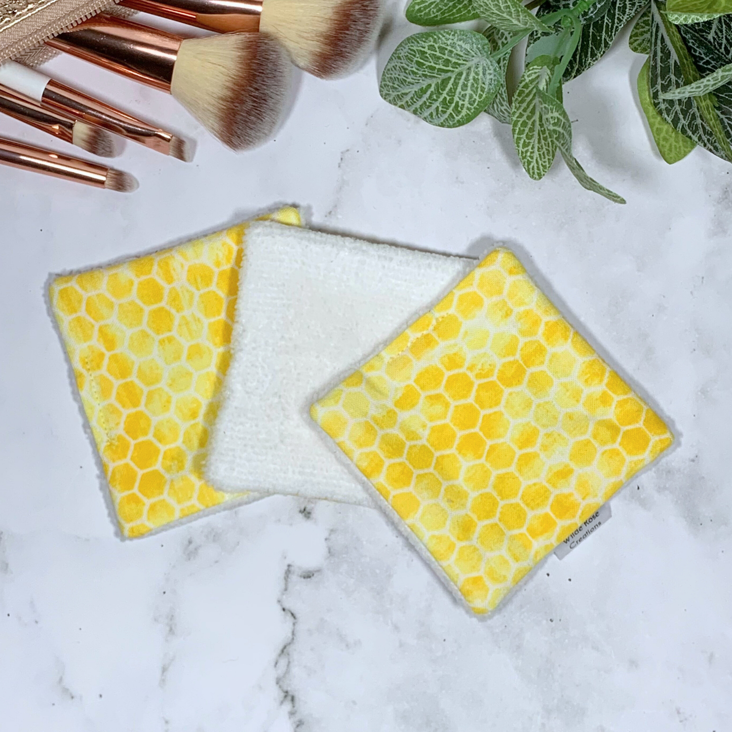 Yellow Honeycomb Makeup Wipes 3pk