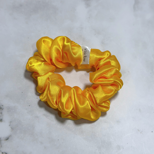 Yellow Satin Petite Scrunchie