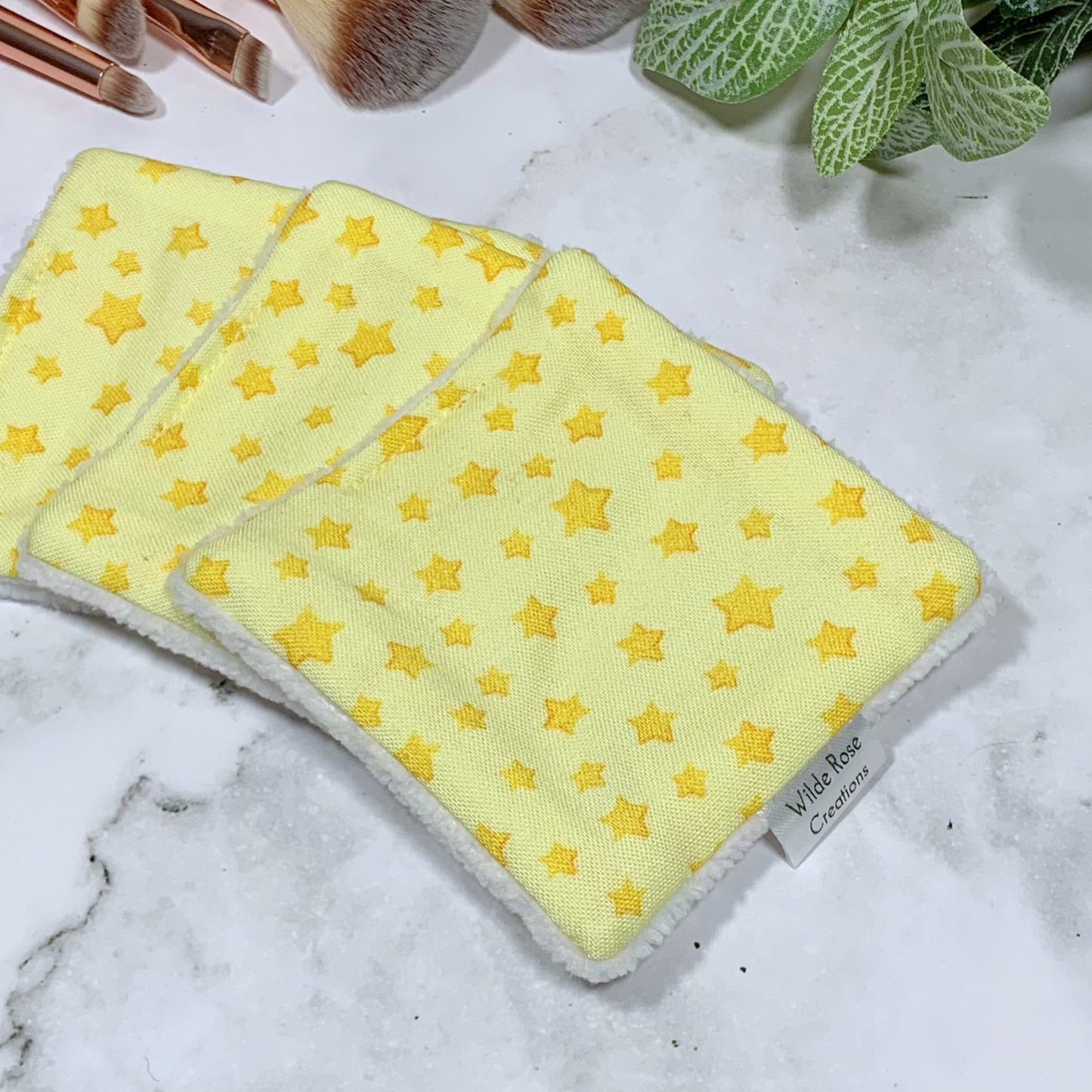 Yellow Stars Makeup Wipes 3pk